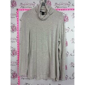 Michael Tyler bamboo shirt Light Heather Gray Draped Cowl Neck Long Sleeve Top
